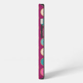 Aangepaste naam Sjabloon Paarse Doughnut Pattern iPhone Hoesje (Linkerkant)