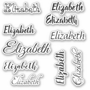Aangepaste naam sjabloon zwart mooi schrift sticker