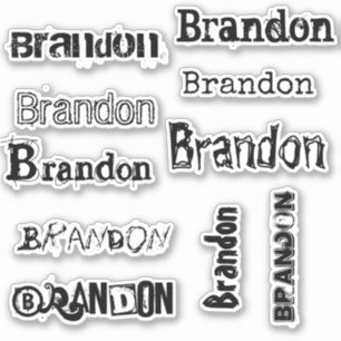 Aangepaste naam sjabloon zwarte distressed lettert sticker