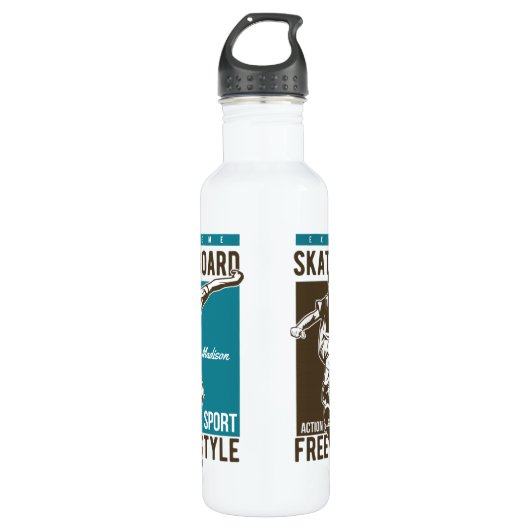 Aangepaste naam Skateboardeflesje Waterfles (Voorkant)