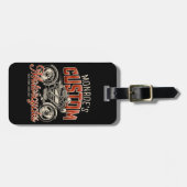 Aangepaste naam Skeleton Motorcycle Winkelen Bagagelabel (Voorkant horizontaal)