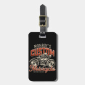 Aangepaste naam Skeleton Motorcycle Winkelen Bagagelabel (Voorkant verticaal)