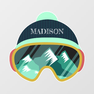 Aangepaste naam Ski Mask Raamsticker