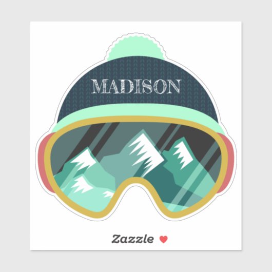 Aangepaste naam Ski Mask Sticker (Vel)