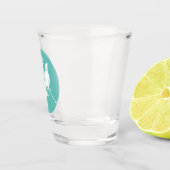 Aangepaste naam Ski Retro Skier Winter Blauwgroen Shot Glas (Rechts)