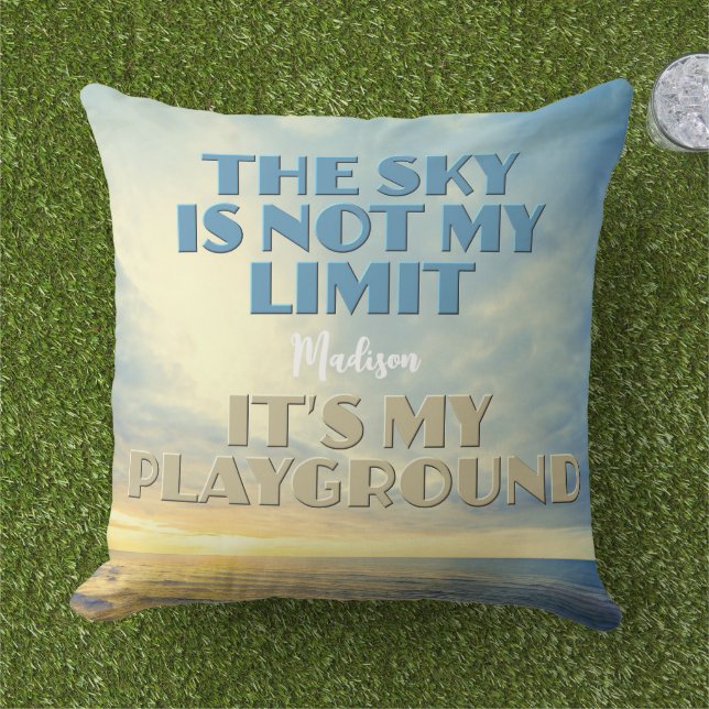 Aangepaste naam Sky Quote Buitenkussen (Gras)