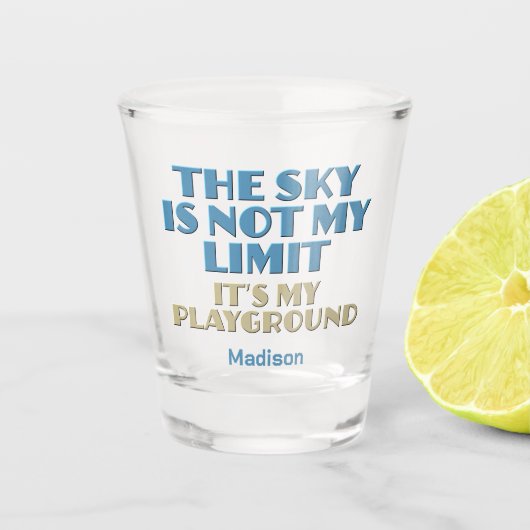 Aangepaste naam Sky Quote Shot Glas (Voorkant)
