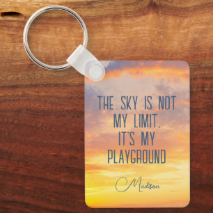 Aangepaste naam Sky Quote Sleutelhanger