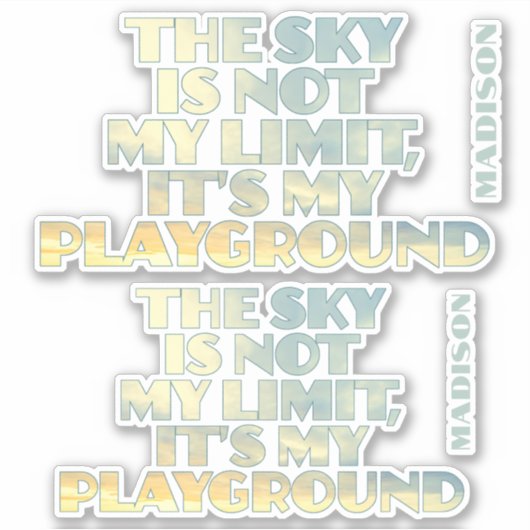 Aangepaste naam Sky Quote Sticker (Voorkant)