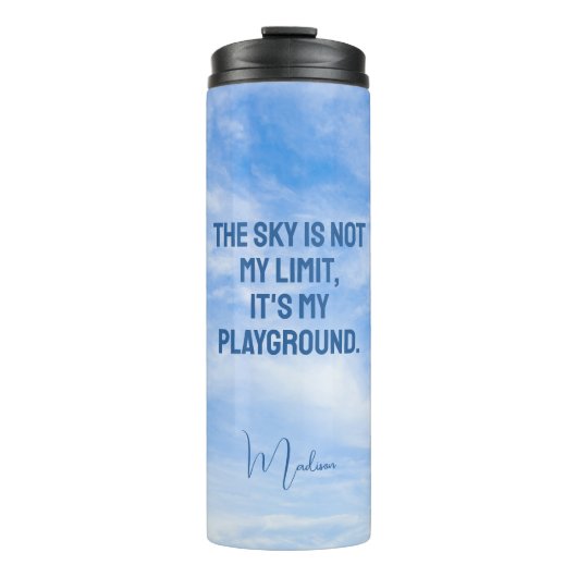 Aangepaste naam Sky Quote Thermosbeker (Voorkant)