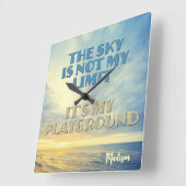 Aangepaste naam Sky Quote Vierkante Klok (Hoek)