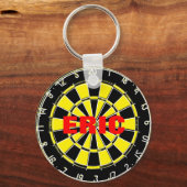 Aangepaste naam sleutelhanger met dartbord ontwerp (Achterkant)