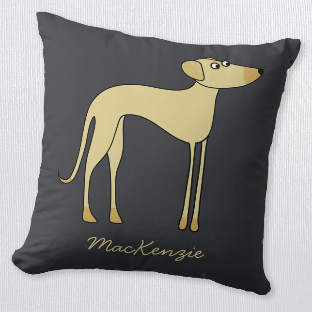 Aangepaste naam Sloughi Dog Kussen (Fun Sloughi Saluki Greyhound dog personalized custom name pillow)