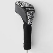 Aangepaste naam Sneeuwleopard Animal Print Patroon Golfheadcover (Schuin)