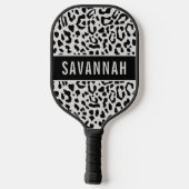 Aangepaste naam Sneeuwleopard Animal Print Patroon Pickleball Paddle (Achterkant)