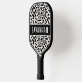 Aangepaste naam Sneeuwleopard Animal Print Patroon Pickleball Paddle (Links)