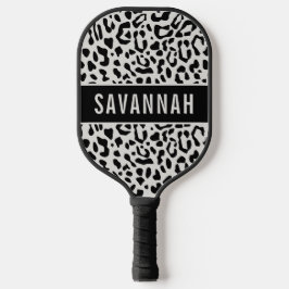 Aangepaste naam Sneeuwleopard Animal Print Patroon Pickleball Paddle