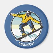 Aangepaste naam SNOWBOARDER Magneet (Voorkant)