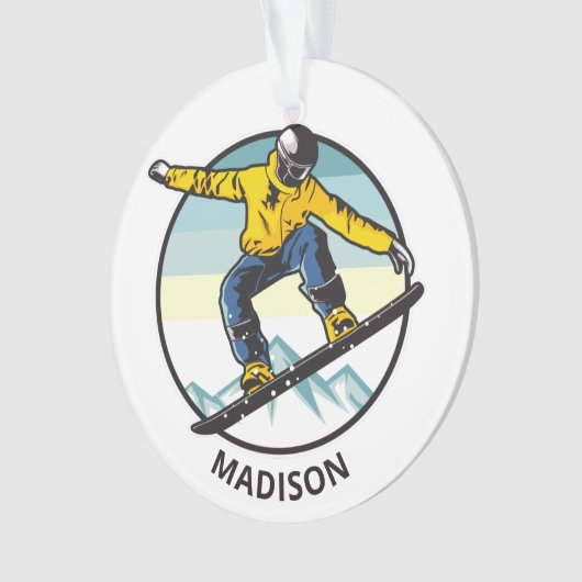 Aangepaste naam SNOWBOARDER Ornament (voorkant)