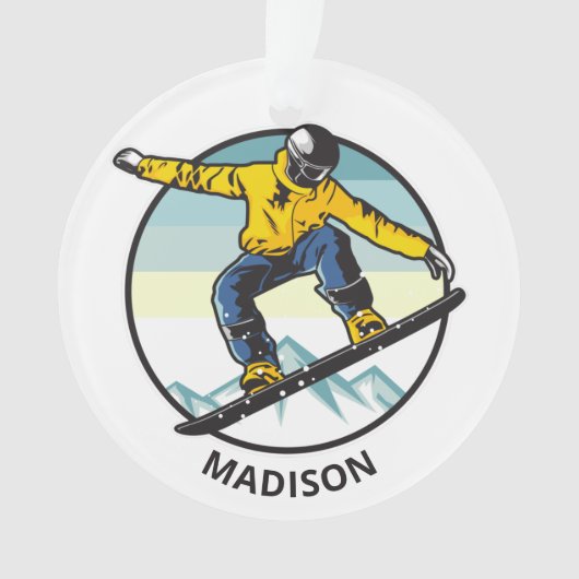 Aangepaste naam SNOWBOARDER Ornament (voorkant)