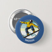 Aangepaste naam SNOWBOARDER Ronde Button 5,7 Cm (Voorkant /achterkant)