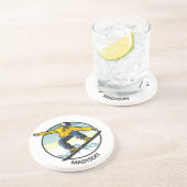 Aangepaste naam SNOWBOARDER Zandsteen Onderzetter (Zijkant)