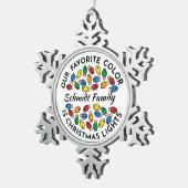 Aangepaste Naam Snowflake Ornament - Pewter Keepsa (Rechts)