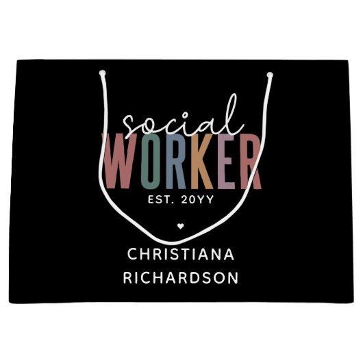 Aangepaste naam Sociaal afstuderen Groot Cadeauzakje (Voorkant)