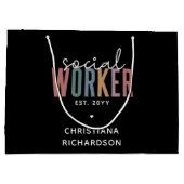 Aangepaste naam Sociaal afstuderen Groot Cadeauzakje (Achterkant)