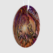 Aangepaste naam Solar Burst Hawk Ornament (voorkant)