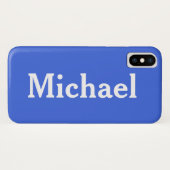 Aangepaste naam Solid Royal Blue Case-Mate iPhone Case (Achterkant (horizontaal))