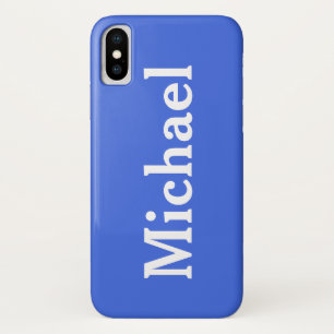 Aangepaste naam Solid Royal Blue iPhone X Hoesje