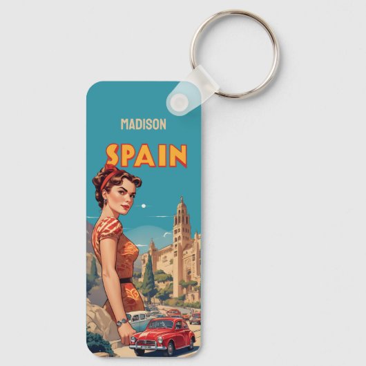 Aangepaste naam  Spanje Sleutelhanger (Achterkant)