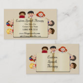 Aangepaste naam Speech Therapy Kinder Cartoon Visitekaartje (Voorkant / Achterkant)