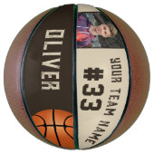 Aangepaste naam speler en nummer teamnaam foto basketbal (Verticaal)