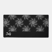 Aangepaste naam spiraaltjes op zwart bureaumat (Voorkant)
