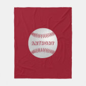 Aangepaste naam Sport Thema Rode Honkbal Deken (Voorkant)