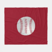 Aangepaste naam Sport Thema Rode Honkbal Deken (Voorkant (Horizontaal))