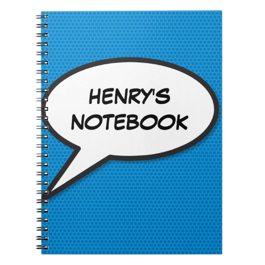 Aangepaste naam Spraak Bubble Retro Stripboek Notitieboek (Voorkant)