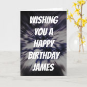 Aangepaste naam Star Explosion Birthday Kaart (Gele Bloem)