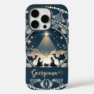 Aangepaste naam Star of Wonder Nativity Dot Mandal iPhone 16 Pro Hoesje