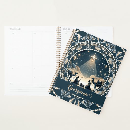 Aangepaste naam Star of Wonder Nativity Dot Mandal Planner (Display)