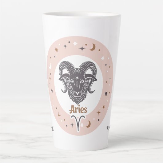 Aangepaste naam sterrenbeeld Ram Latte Mok (Voorkant)