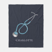 Aangepaste naam Stethoscoop Doctor Novelty Fleece Deken (Voorkant)