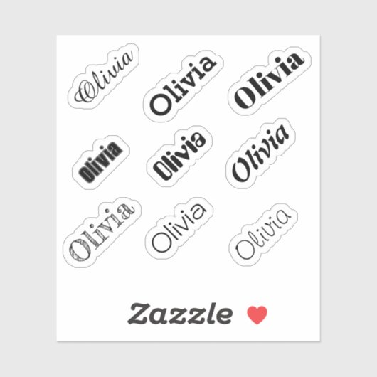 Aangepaste naam Stickers, zwart of wit naam sticke Sticker (Vel)