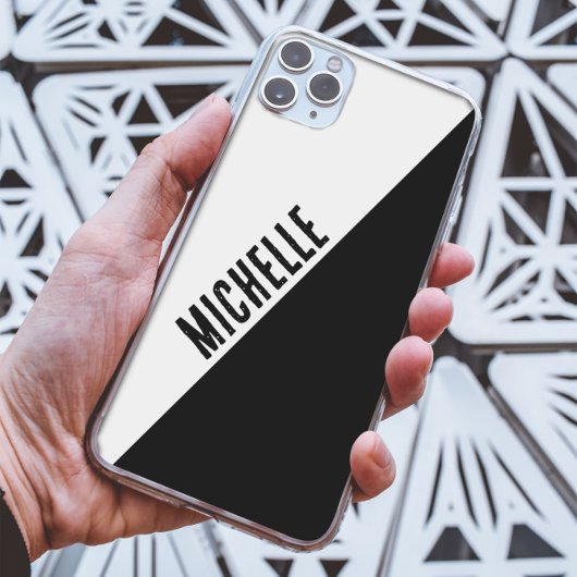 Aangepaste naam stijlvol zwart-wit zwart-witzwart- Case-Mate iPhone case