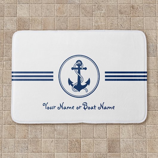 Aangepaste naam Stijlvolle Anker & Touw Badmat