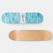 Aangepaste naam strand Waterverf Beach Waves Skateboard (Horizontaal)