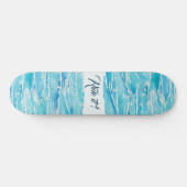 Aangepaste naam strand Waterverf Beach Waves Skateboard (Horizontaal)