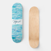 Aangepaste naam strand Waterverf Beach Waves Skateboard (Voorkant)